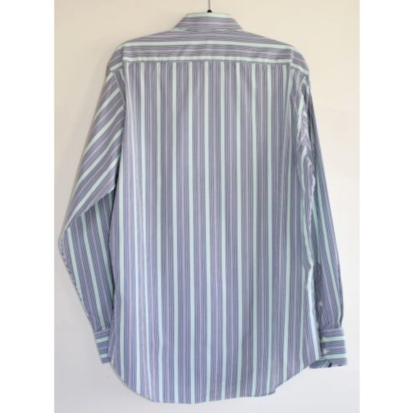 Green & Blue Striped Long Sleeve Button Down Shirt - Picture 2 of 3